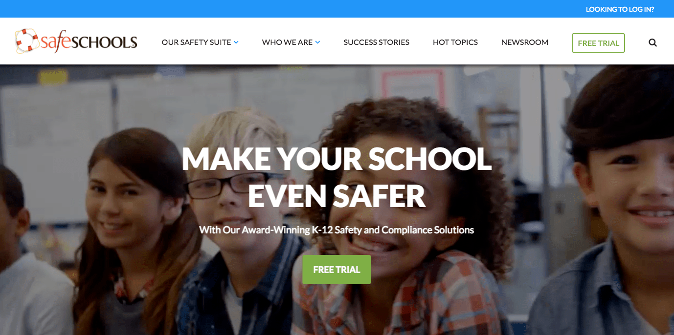 safeschools homepage call to action